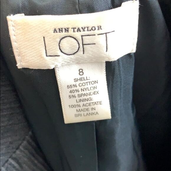 Ann Taylor Loft Charcoal Gray Pinstriped Blazer - Picture 2 of 6